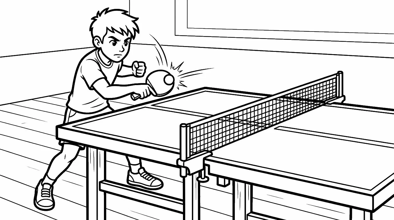 imprimer coloriage Le ping pong pour enfant