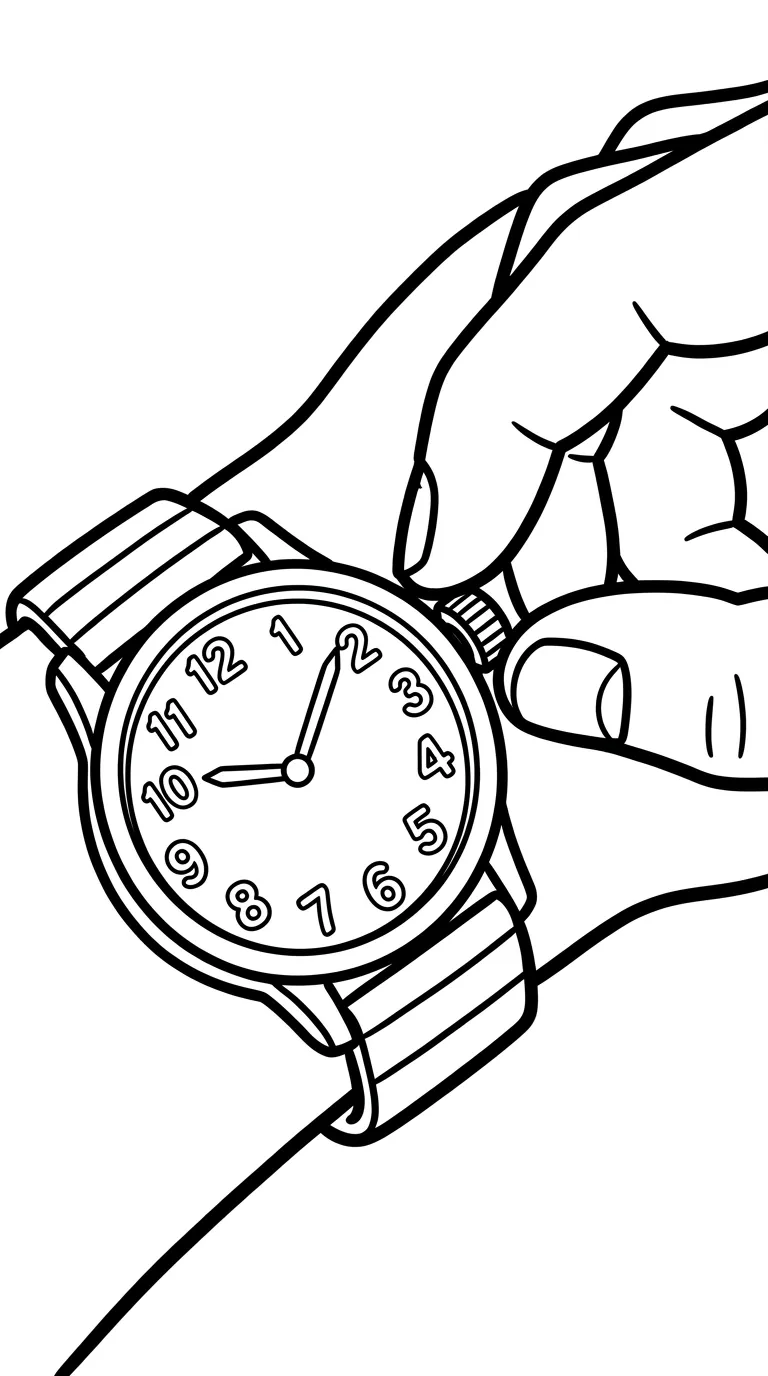 coloriage Montre à imprimer pour enfant de 8 ans