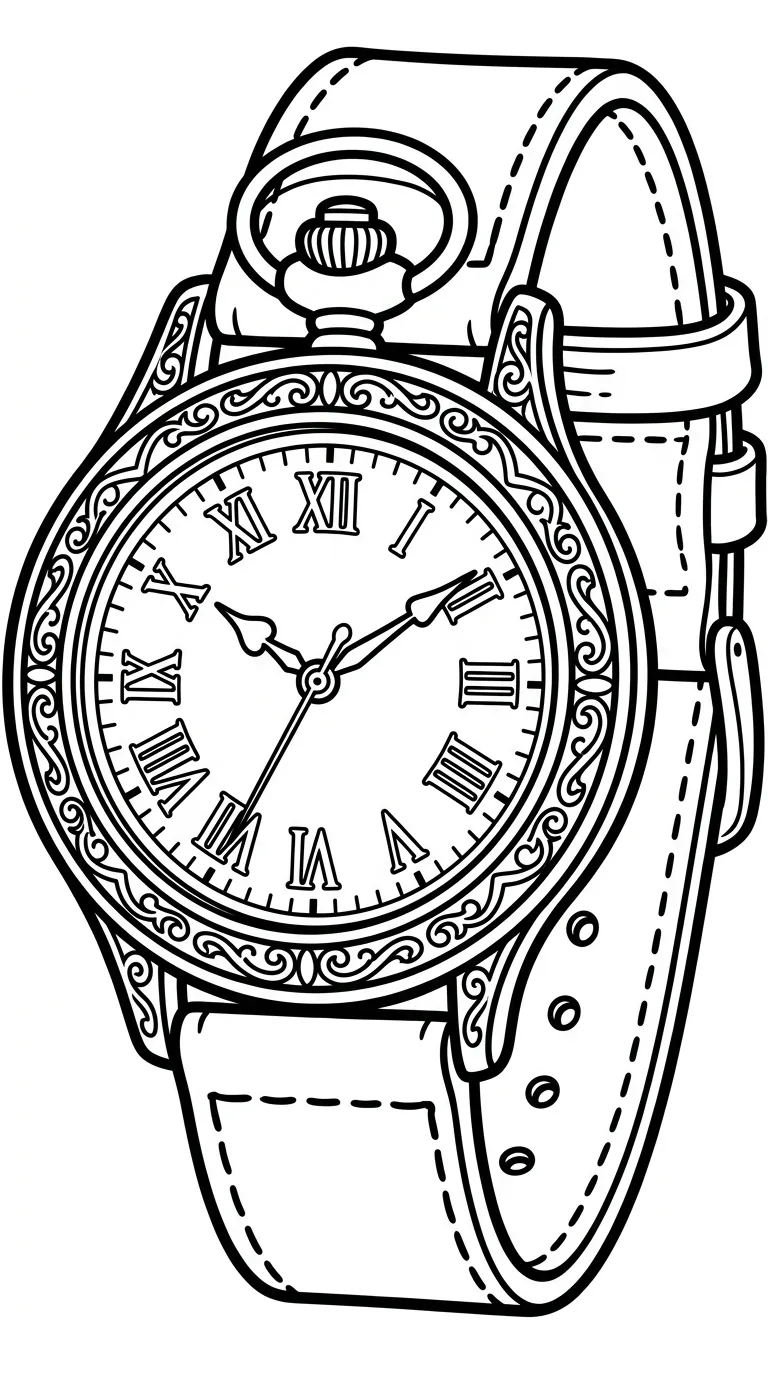 coloriage Montre pour enfants a imprimer