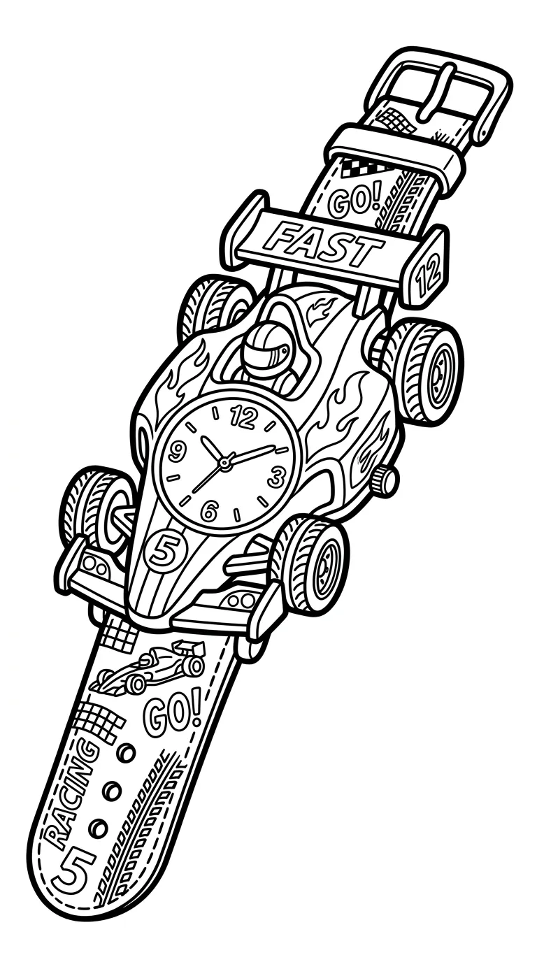 coloriage Montre pour enfant de 6 ans
