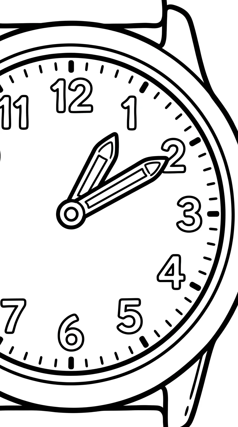 coloriage Montre à imprimer pour enfant de 4 ans