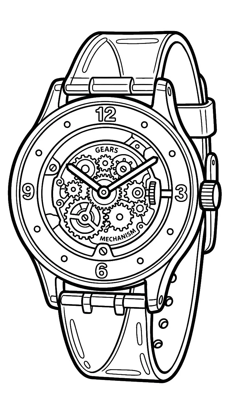 coloriage Montre pour bebe a imprimer