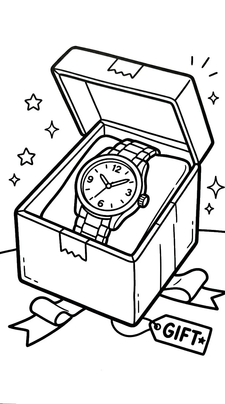 coloriage Montre pour enfants à imprimer