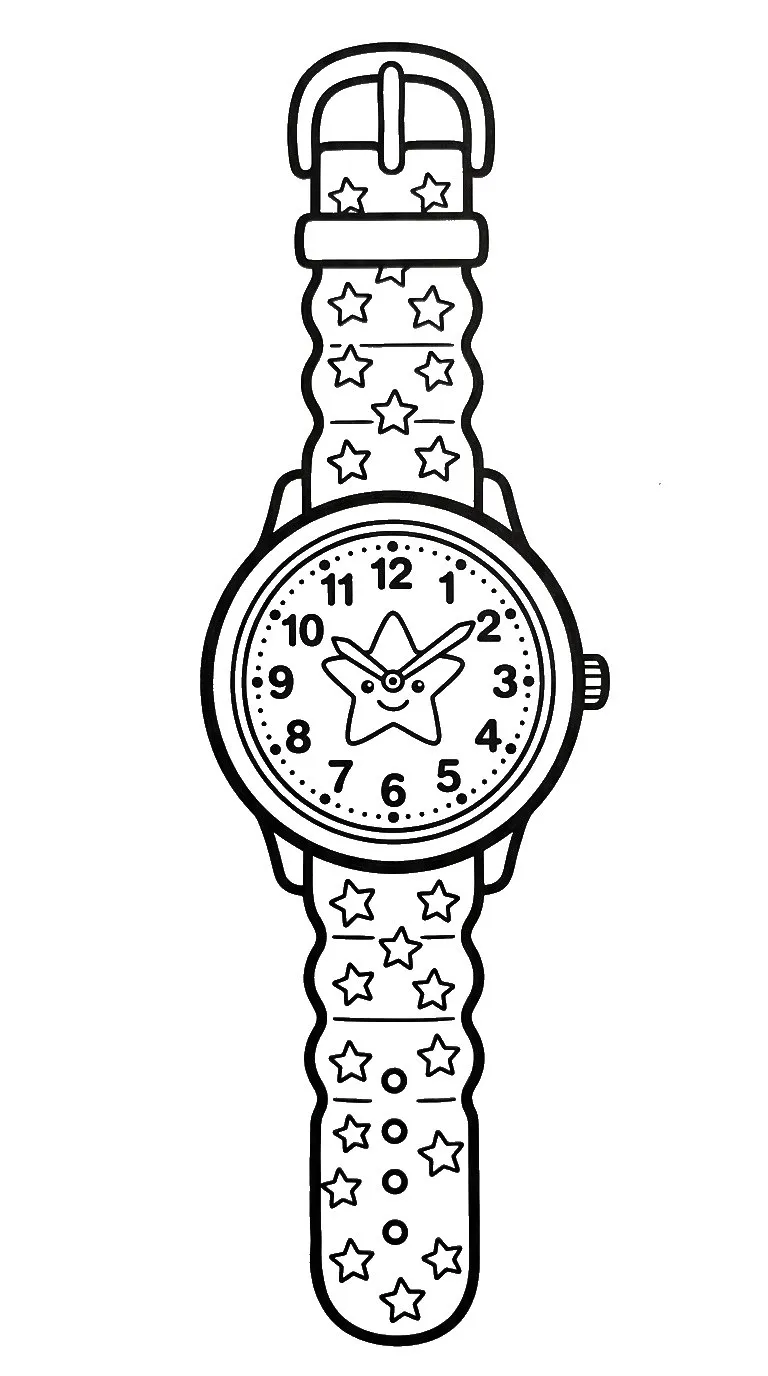 coloriage Montre d'enfant a imprimer