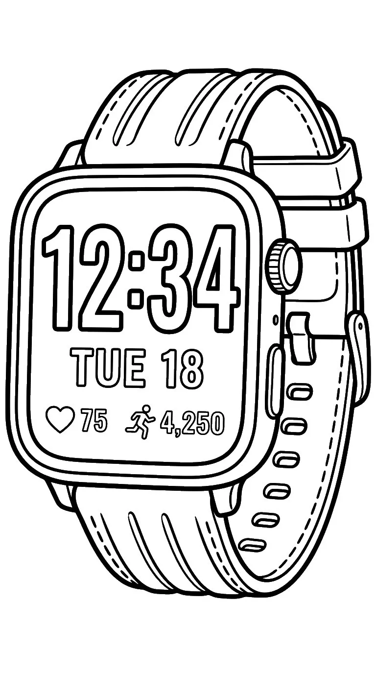 coloriage Montre pour enfants