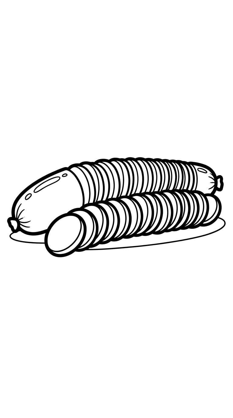 coloriage Saucisse pour bebe a imprimer