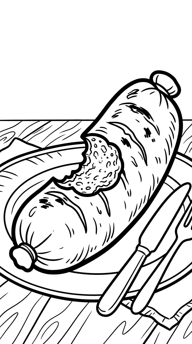 coloriage Saucisse pour enfants à imprimer 1