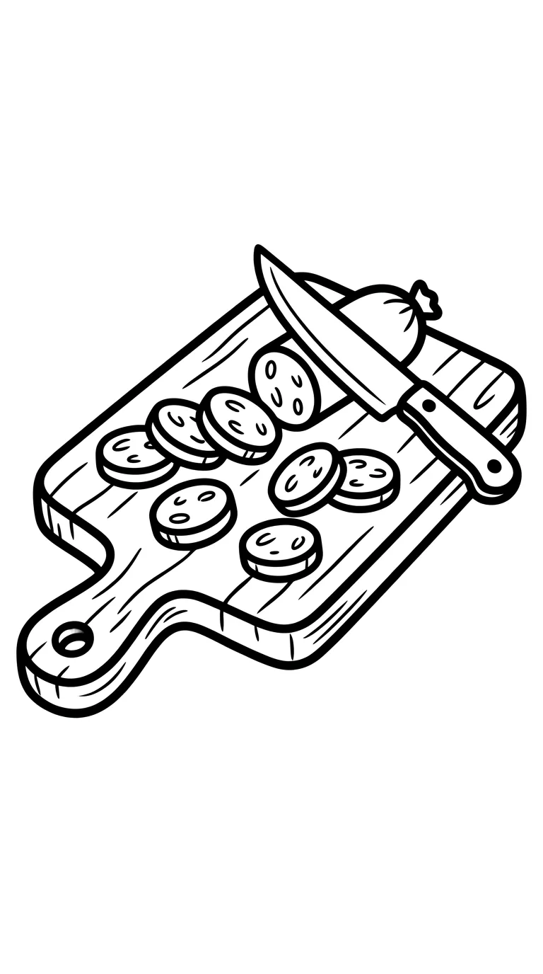 coloriage Saucisse à imprimer pour enfant de 6 ans