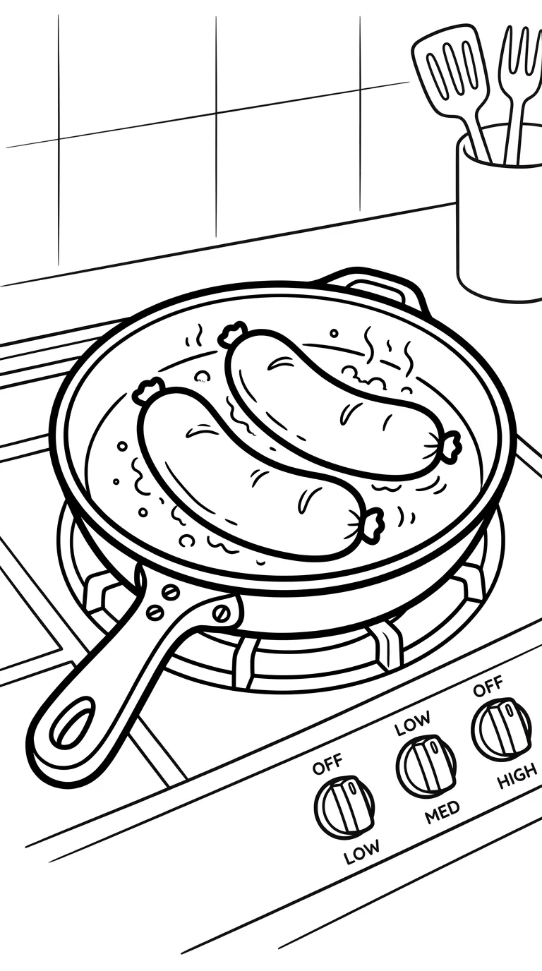 coloriage Saucisse à imprimer