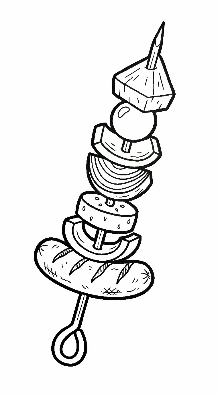 coloriage Saucisse et dessin a imprimer