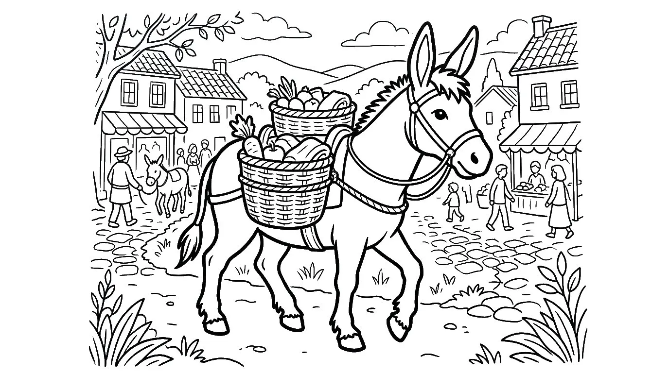 coloriage Âne et dessin a imprimer 1