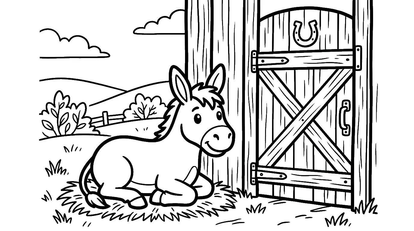 télécharger coloriage Âne gratuit