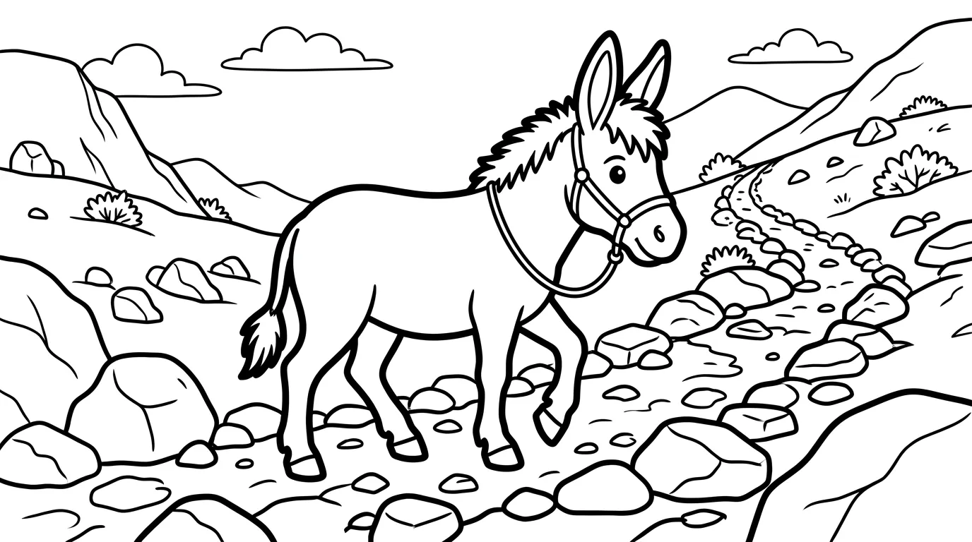 a imprimer coloriage Âne gratuit