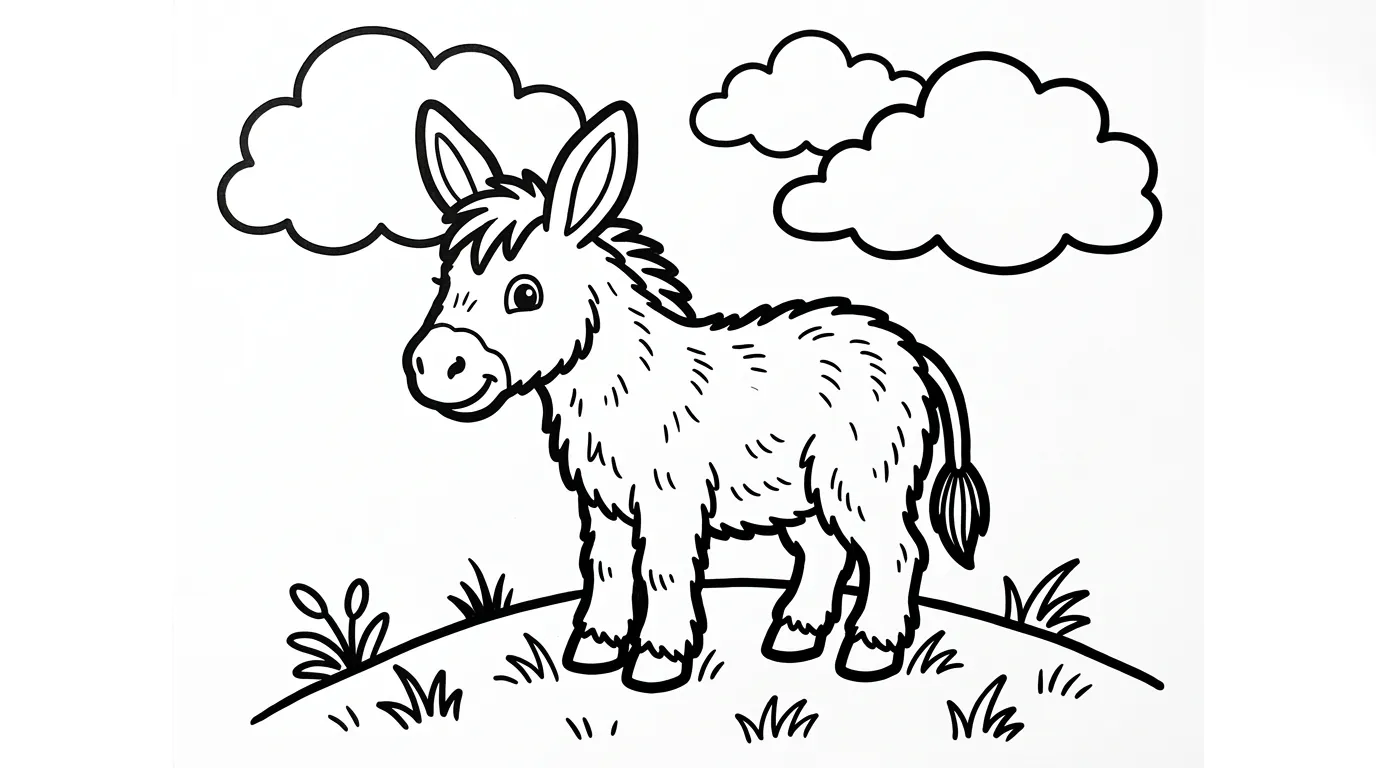 coloriage Âne pour enfant a imprimer gratuit