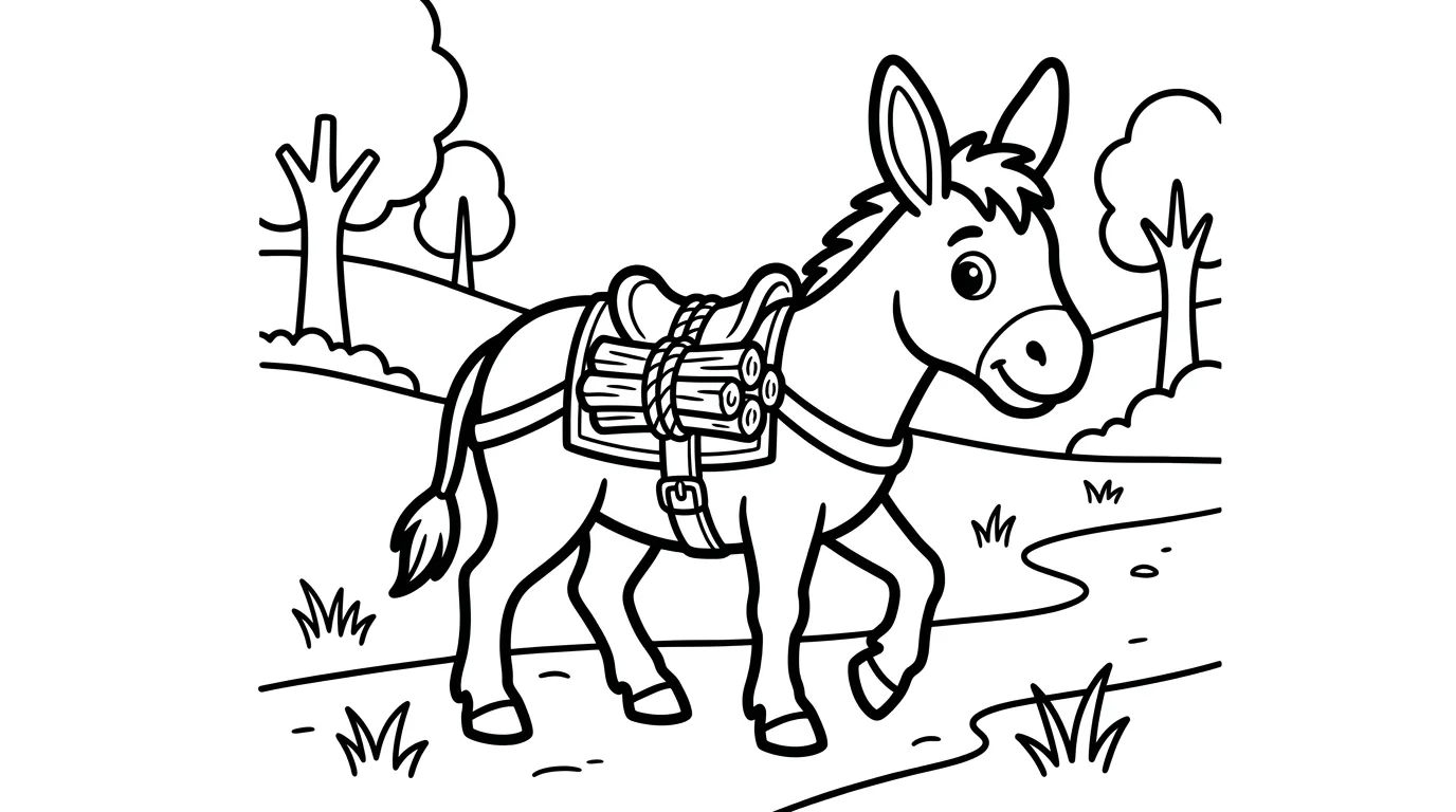 coloriage Âne a imprimer gratuitement