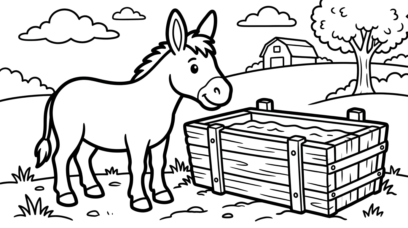 image pour coloriage Âne enfant