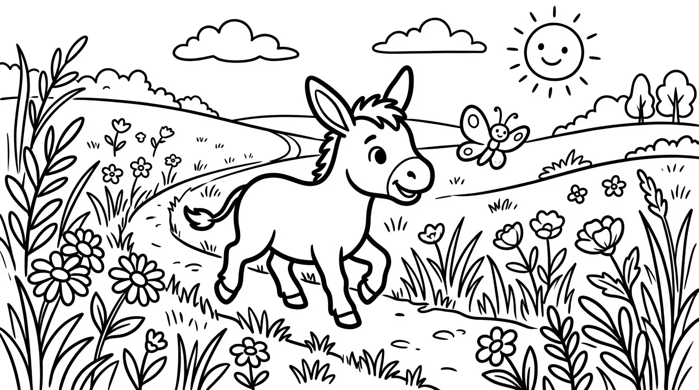 coloriage Âne a imprimer