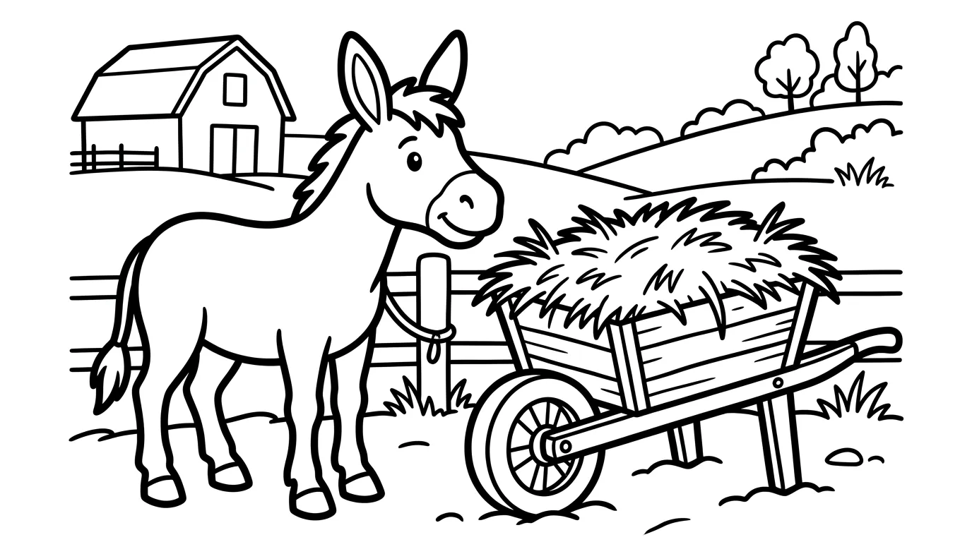 coloriage Âne pour enfants à imprimer