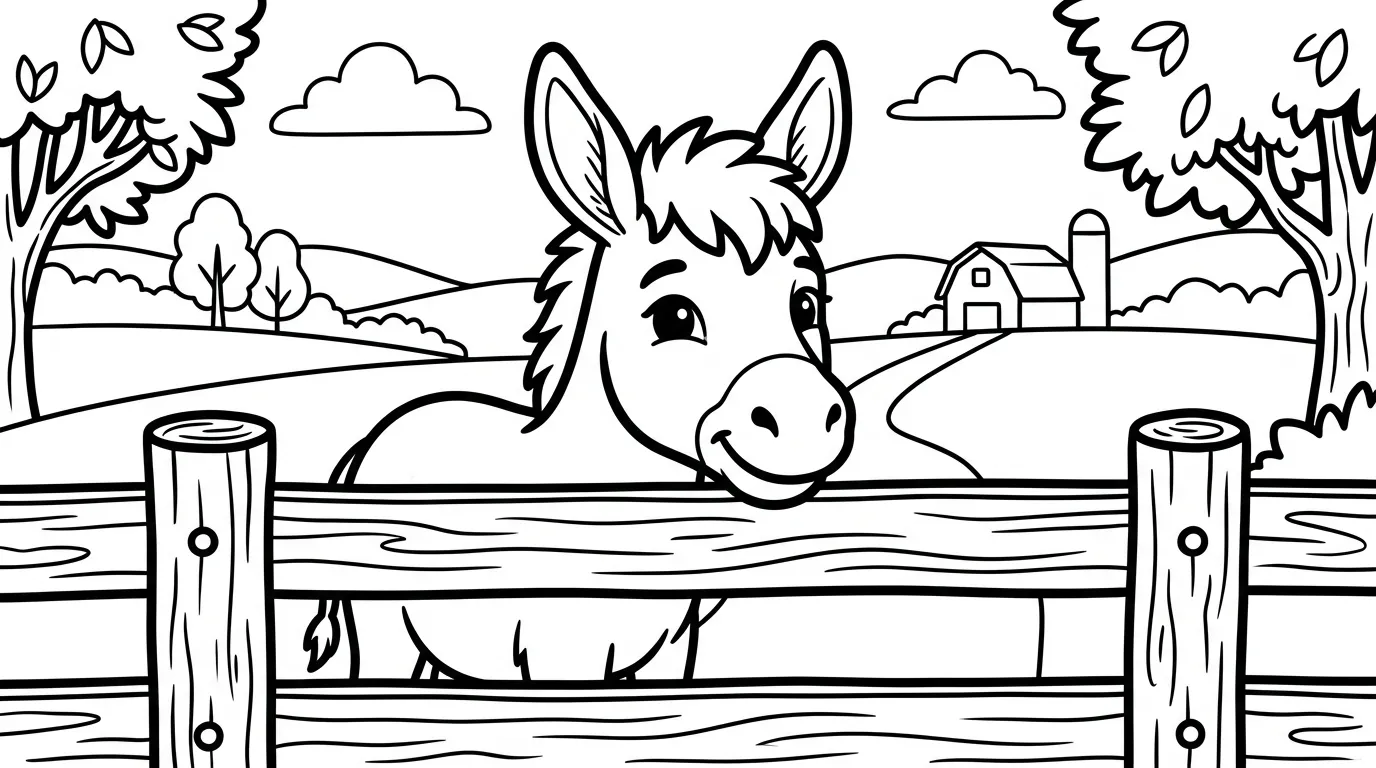 coloriage Âne pour enfant de 7 ans