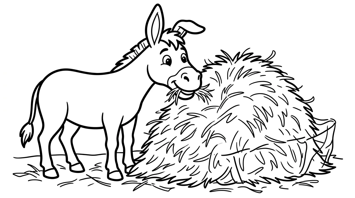 coloriage Âne pour enfants