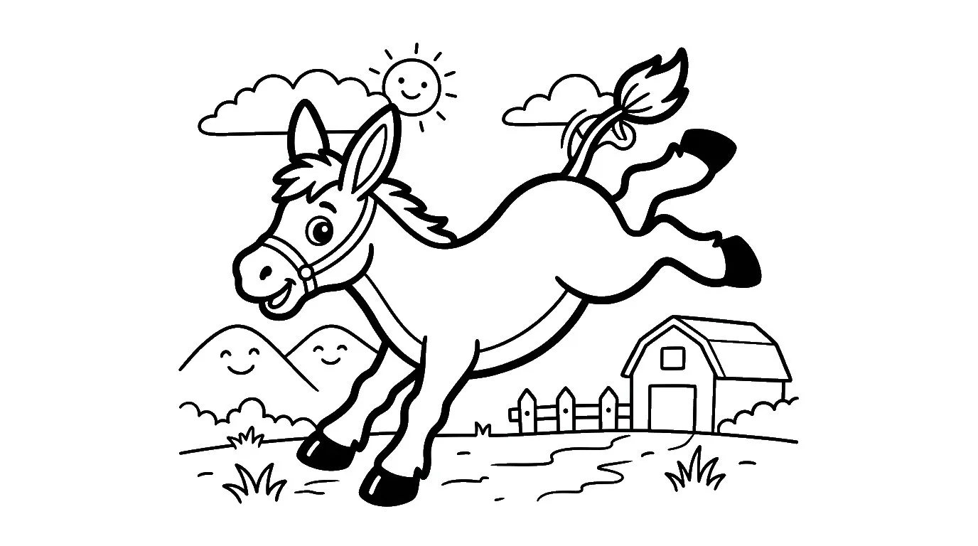 coloriage Âne pour enfants a imprimer