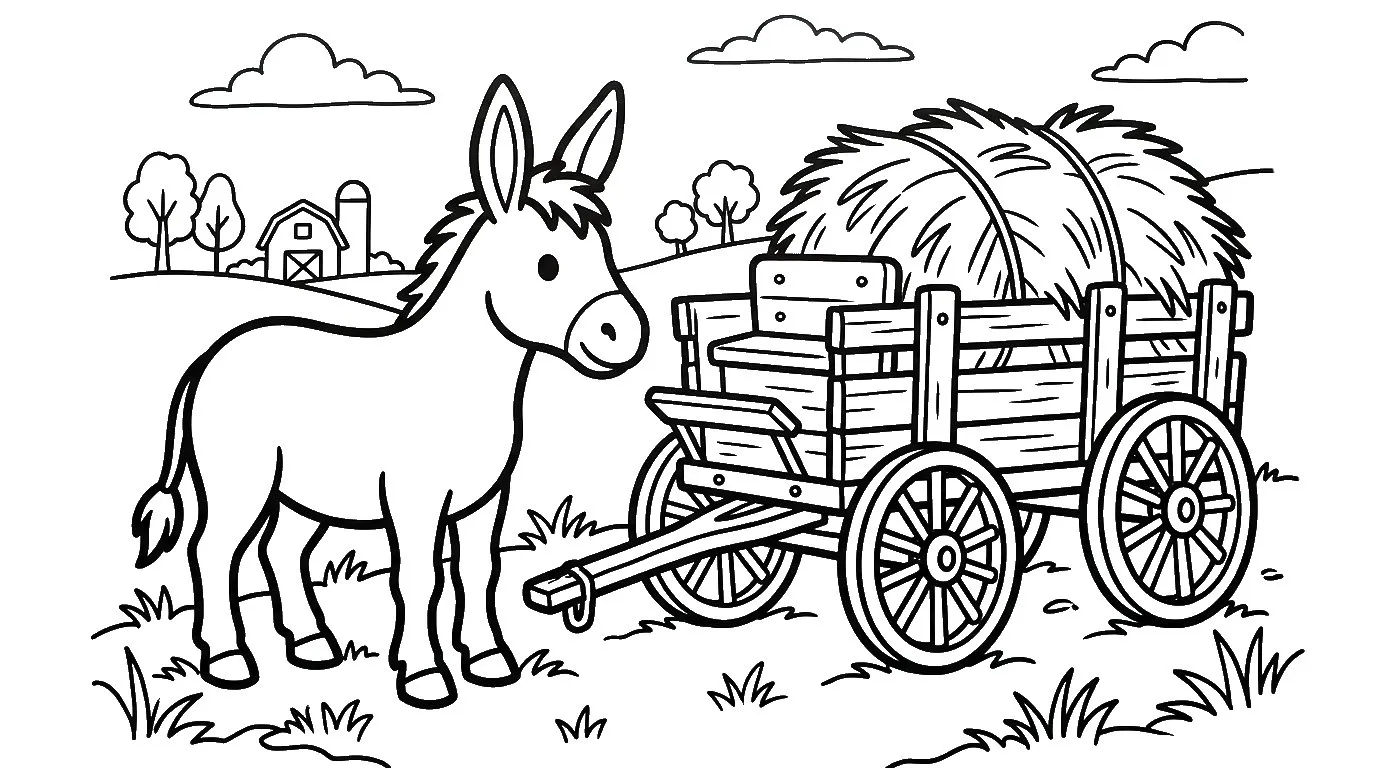 coloriage Âne a colorier en ligne gratuitement