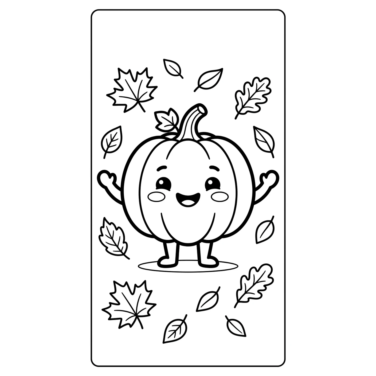 Coloriage Citrouille Kawaii