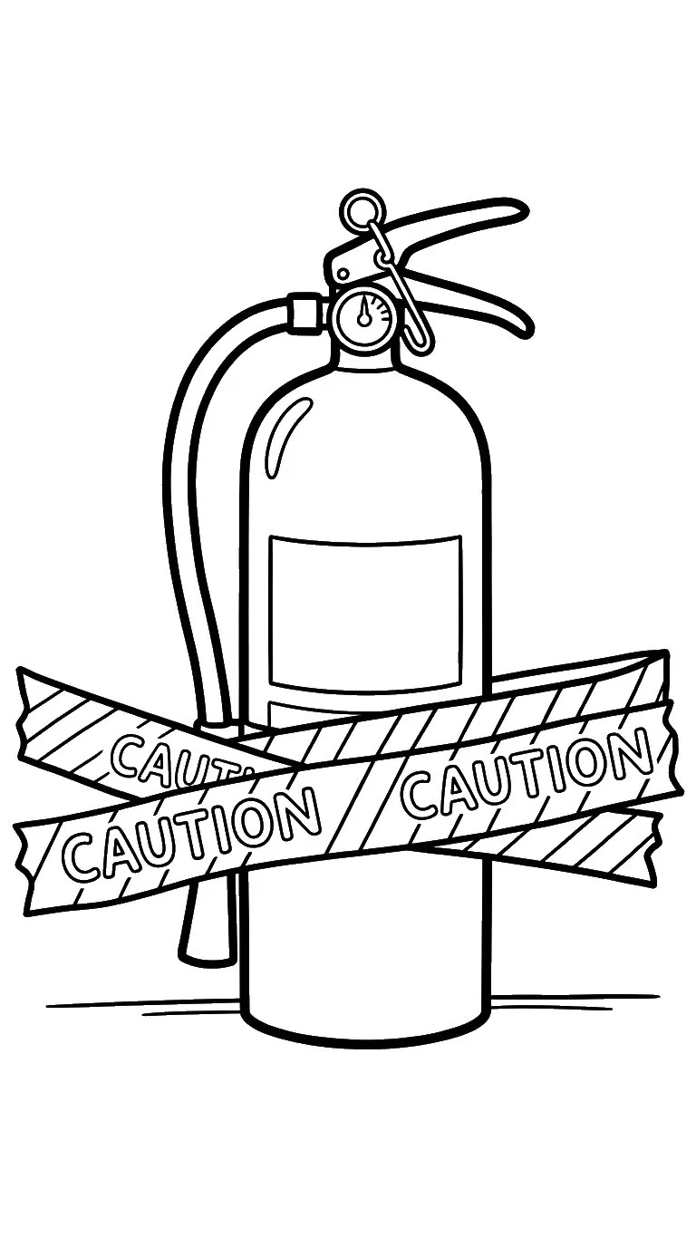 coloriage Extincteur de pour enfants