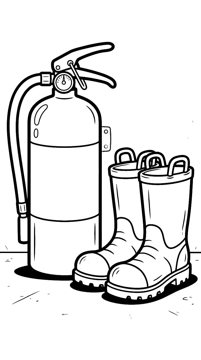 coloriage Extincteur pour enfant de 4 ans