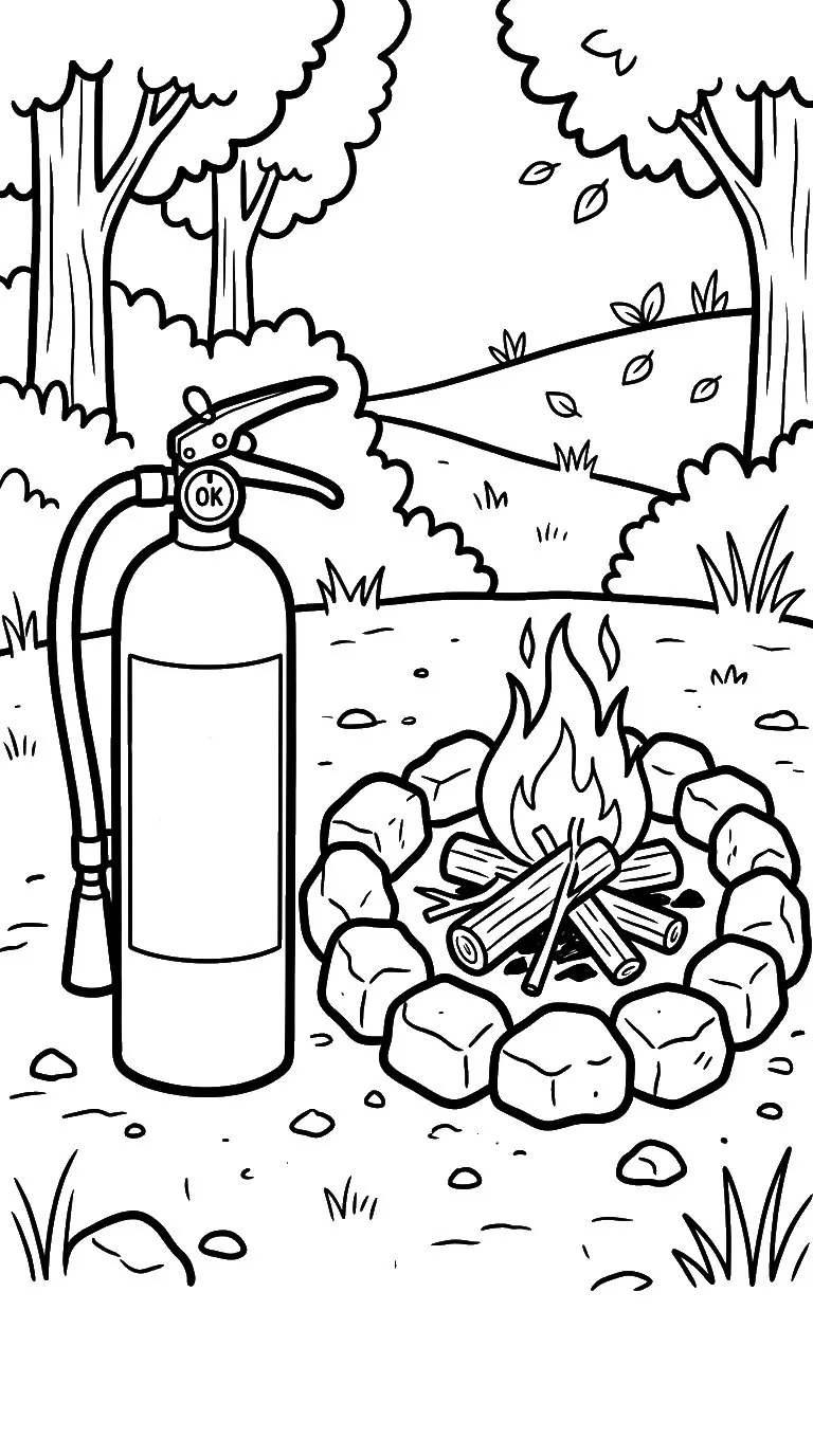 coloriage Extincteur à imprimer gratuit