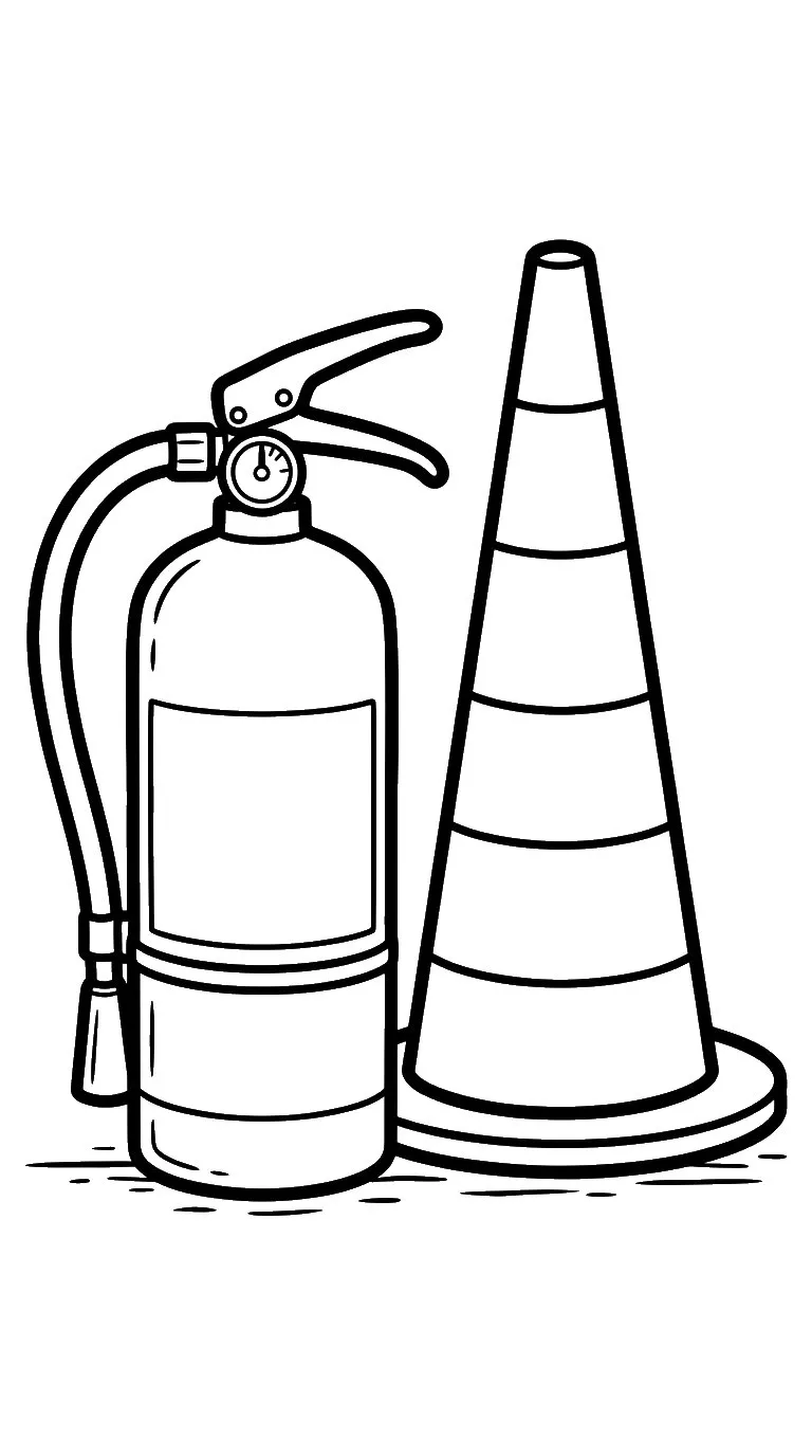 coloriage Extincteur à imprimer pour enfant de 4 ans
