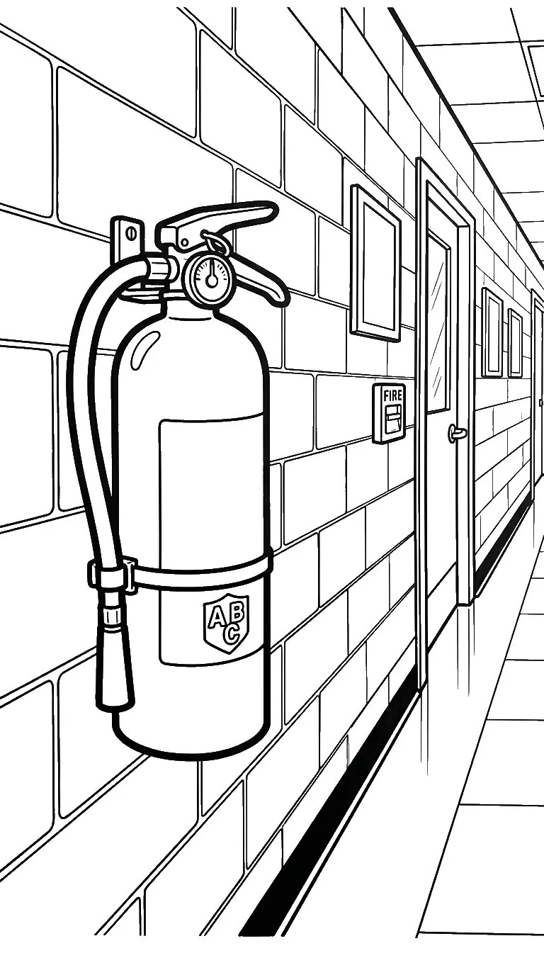 coloriage Extincteur educatif pour enfant 1