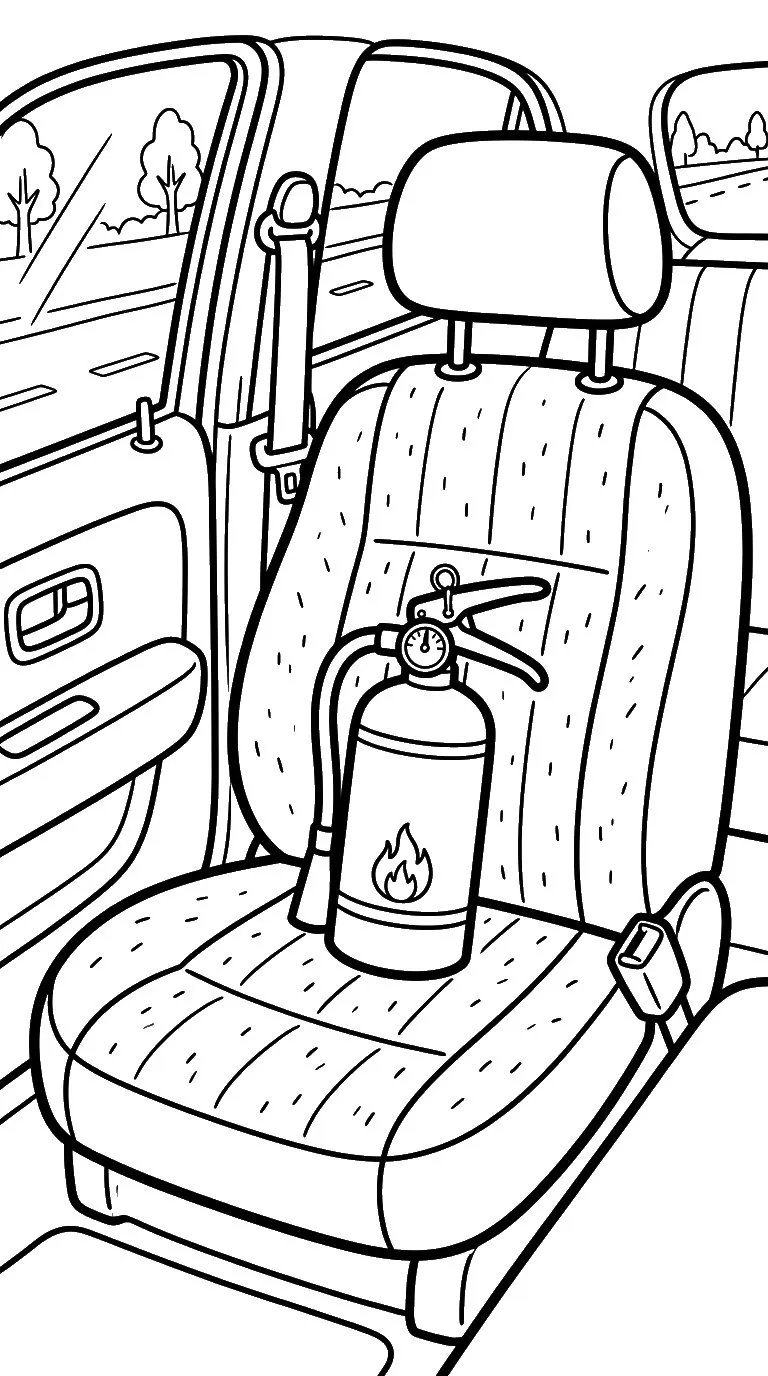 coloriage Extincteur et decoupage