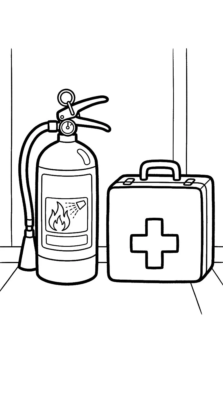 coloriage Extincteur pour enfant de 8 ans