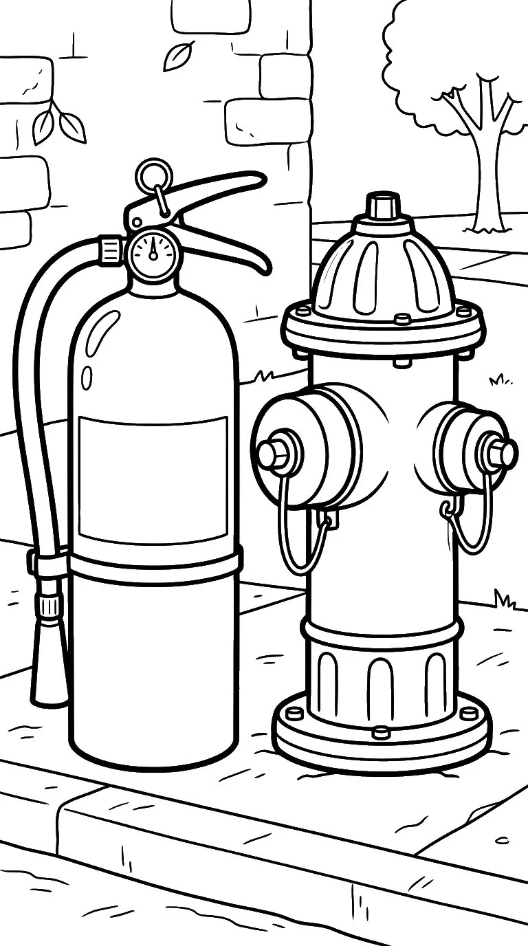 coloriage Extincteur pour enfant de 7 ans