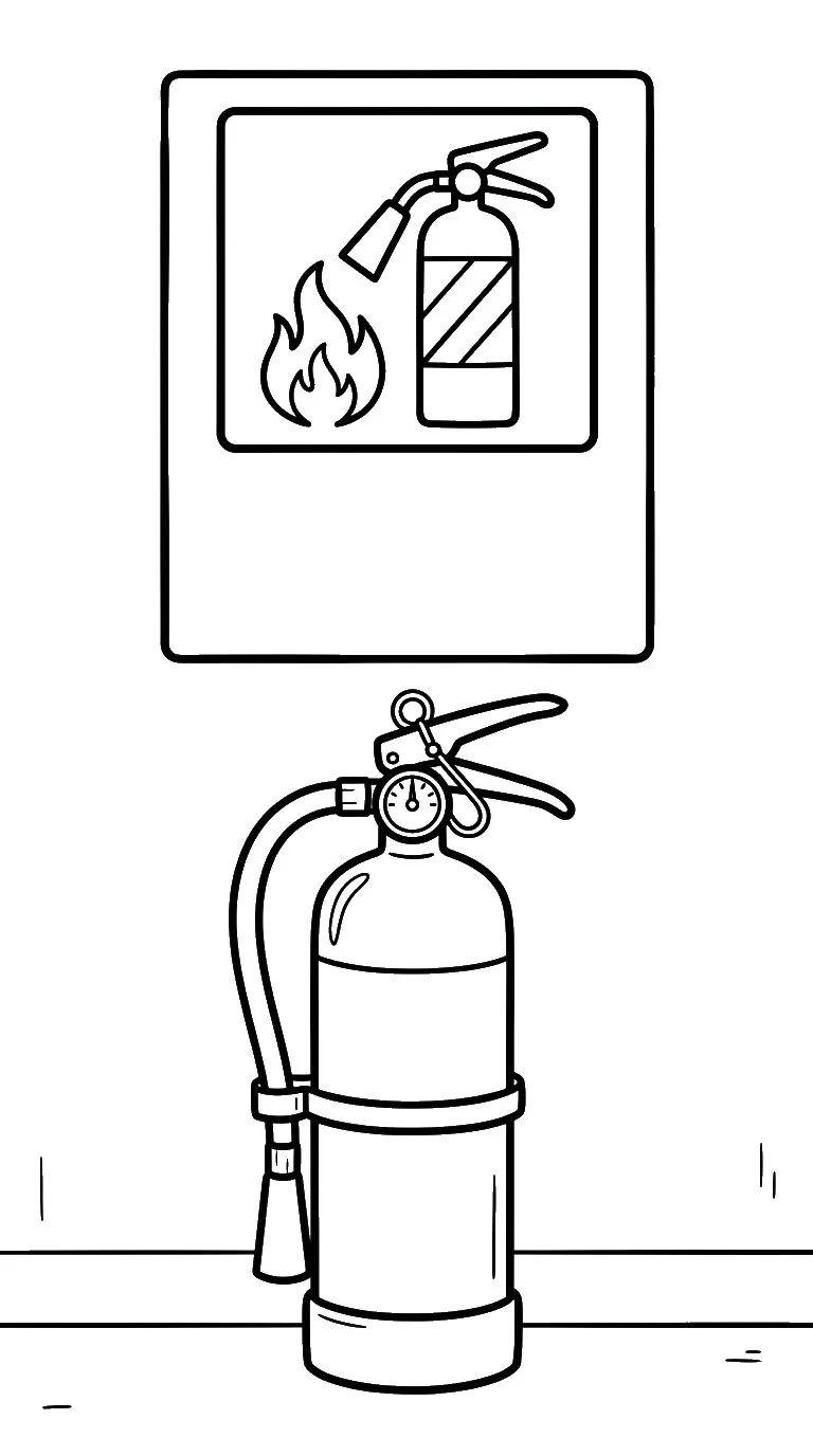 imprimer coloriage Extincteur gratuit 2