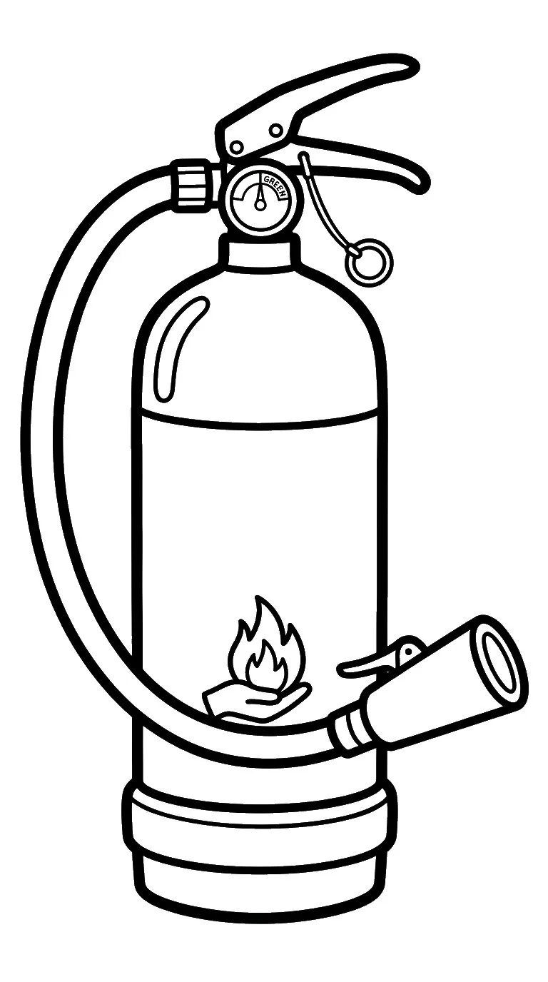 coloriage Extincteur educatif pour enfant 2