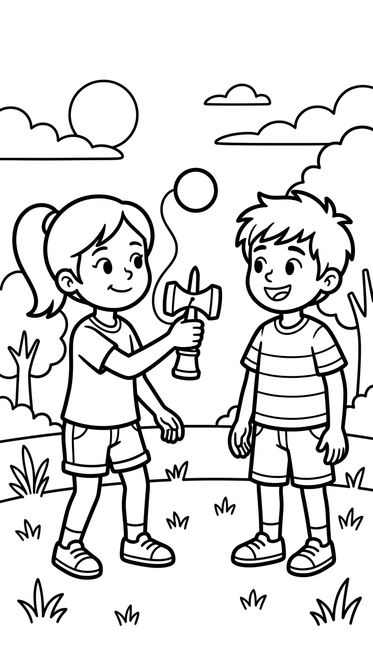 coloriage Kendama et decoupage