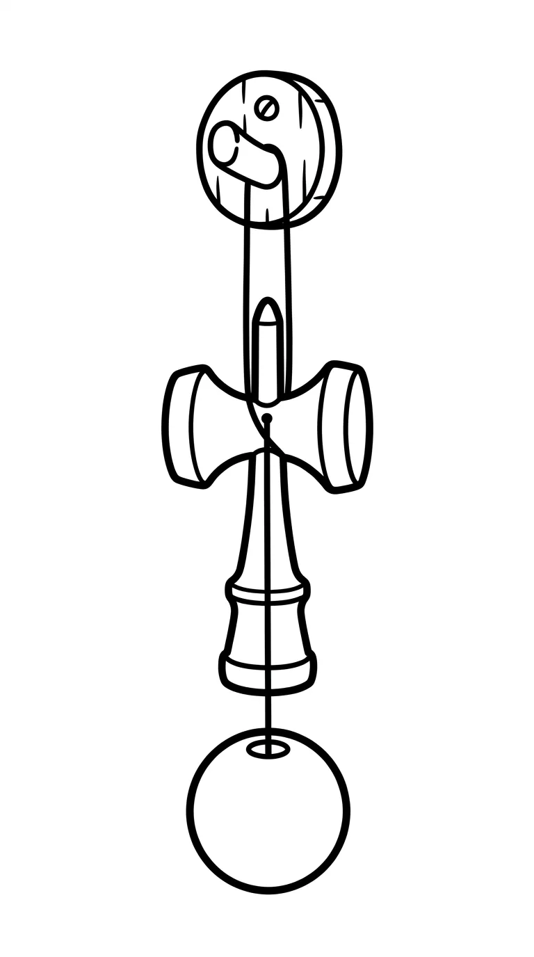 coloriage Kendama pour enfants a imprimer