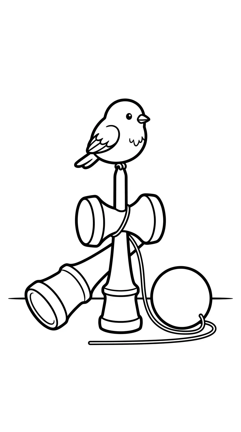 coloriage Kendama a imprimer gratuitement