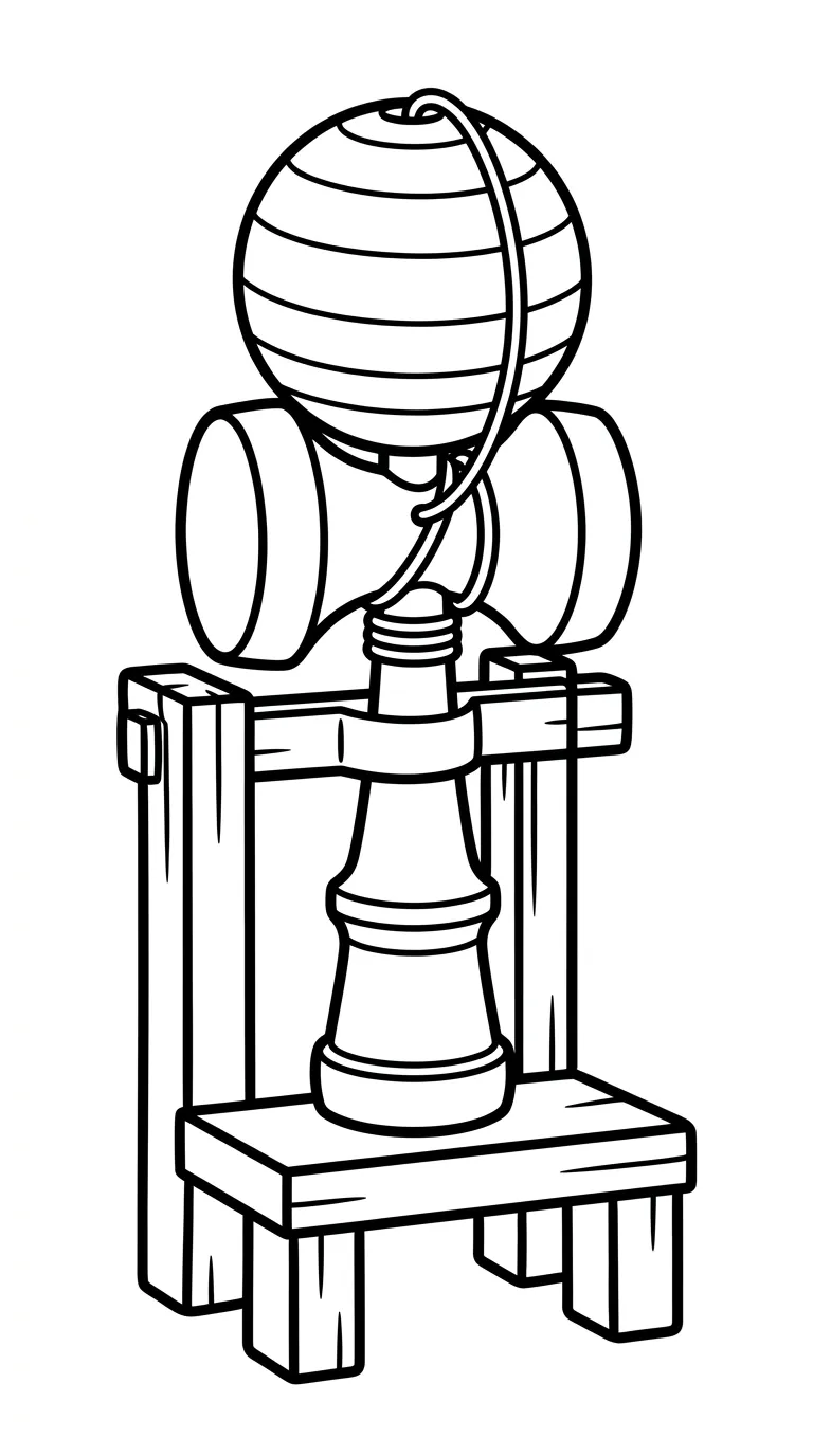coloriage Kendama pour enfant de 2 ans