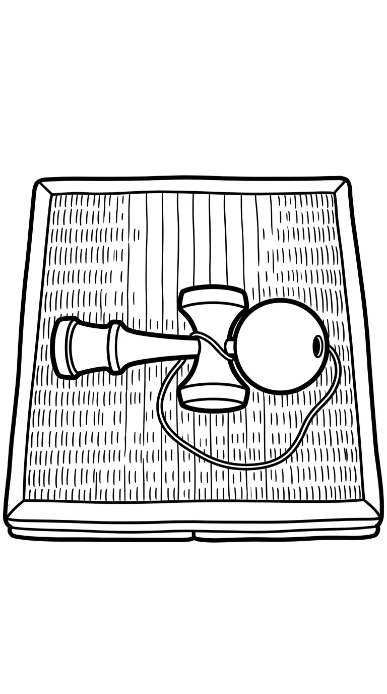 coloriage Kendama educatif pour enfant