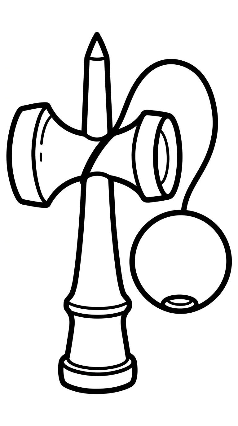 coloriage Kendama gratuit à imprimer 1