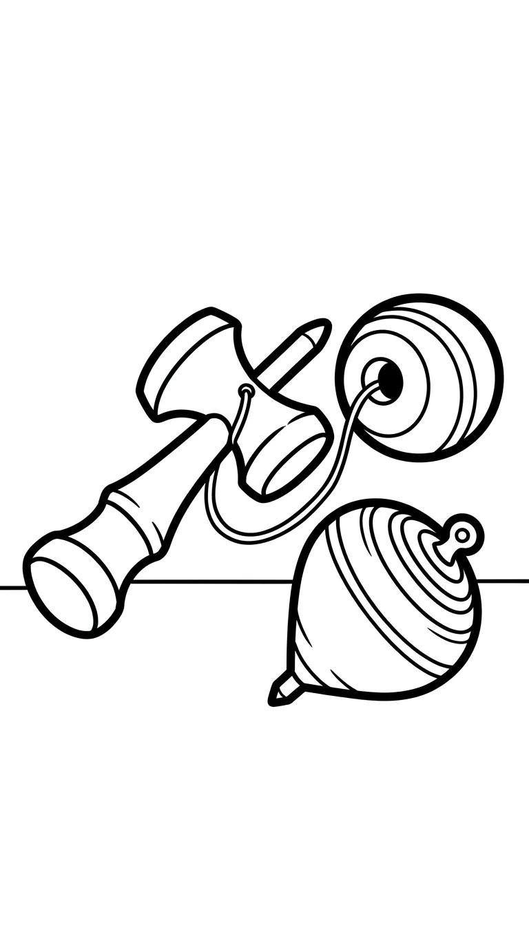 coloriage Kendama pour enfant de 6 ans 1