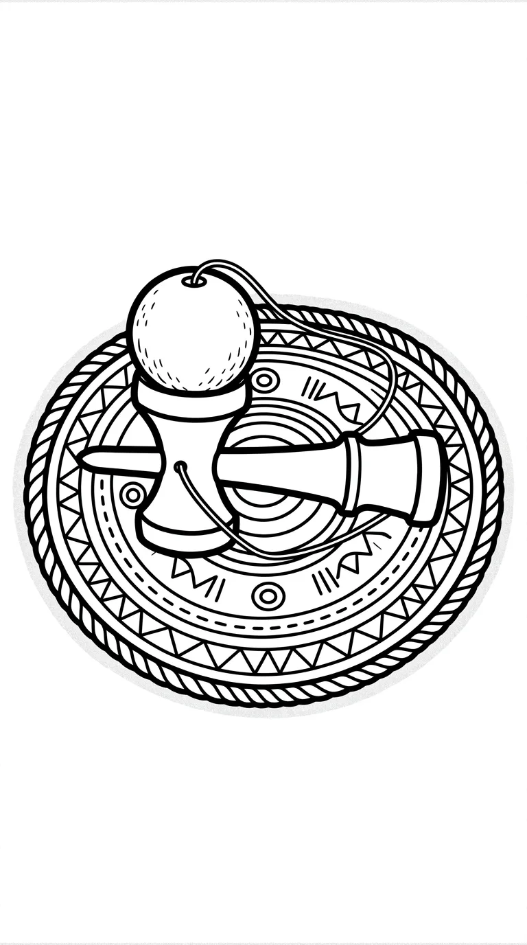 coloriage Kendama pour primaire