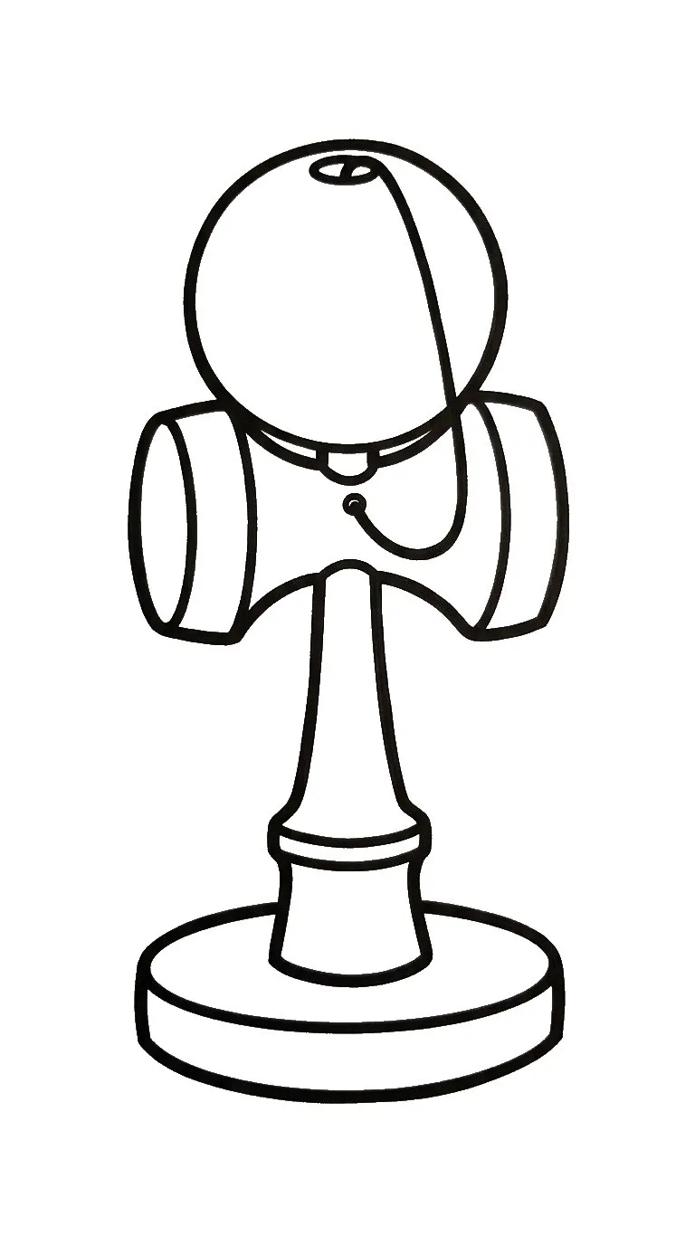 coloriage Kendama à imprimer a4 1