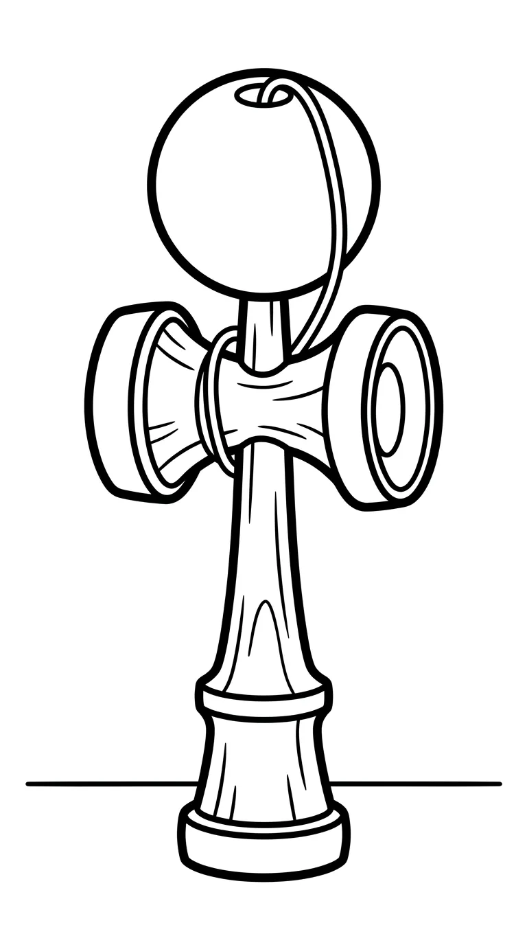 coloriage Kendama à imprimer pour enfant de 7 ans