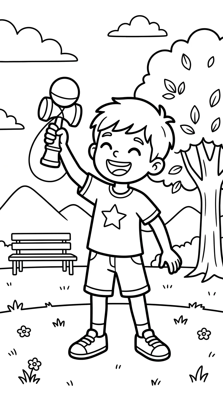 coloriage Kendama pour enfant de à imprimer