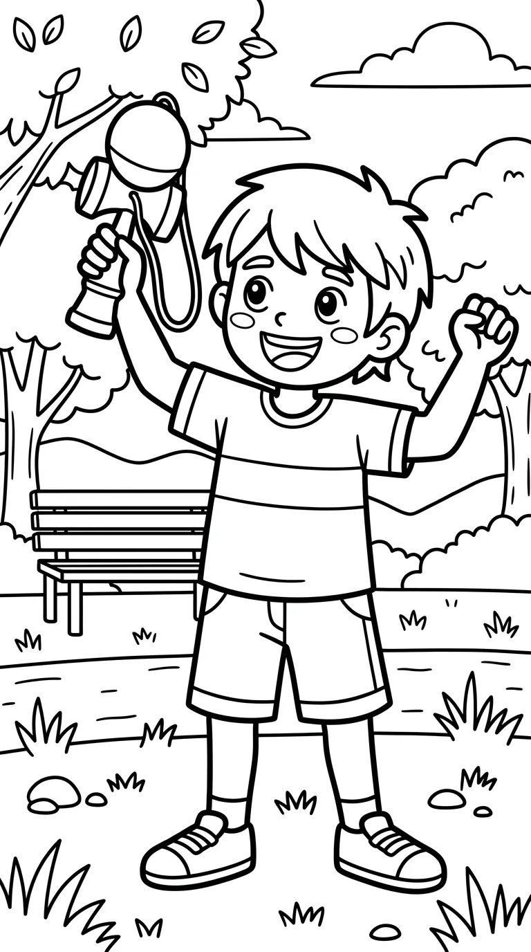 coloriage Kendama pour enfants à télécharger