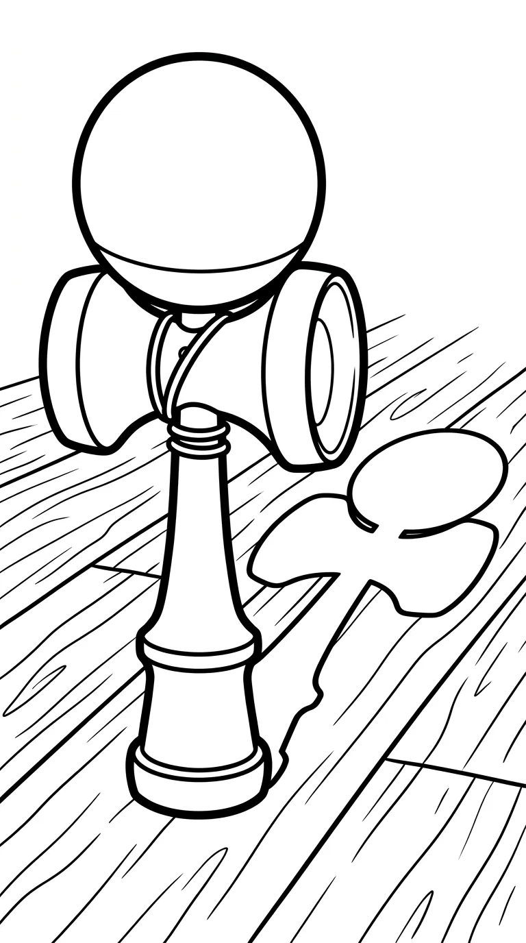 coloriage Kendama a imprimer gratuit